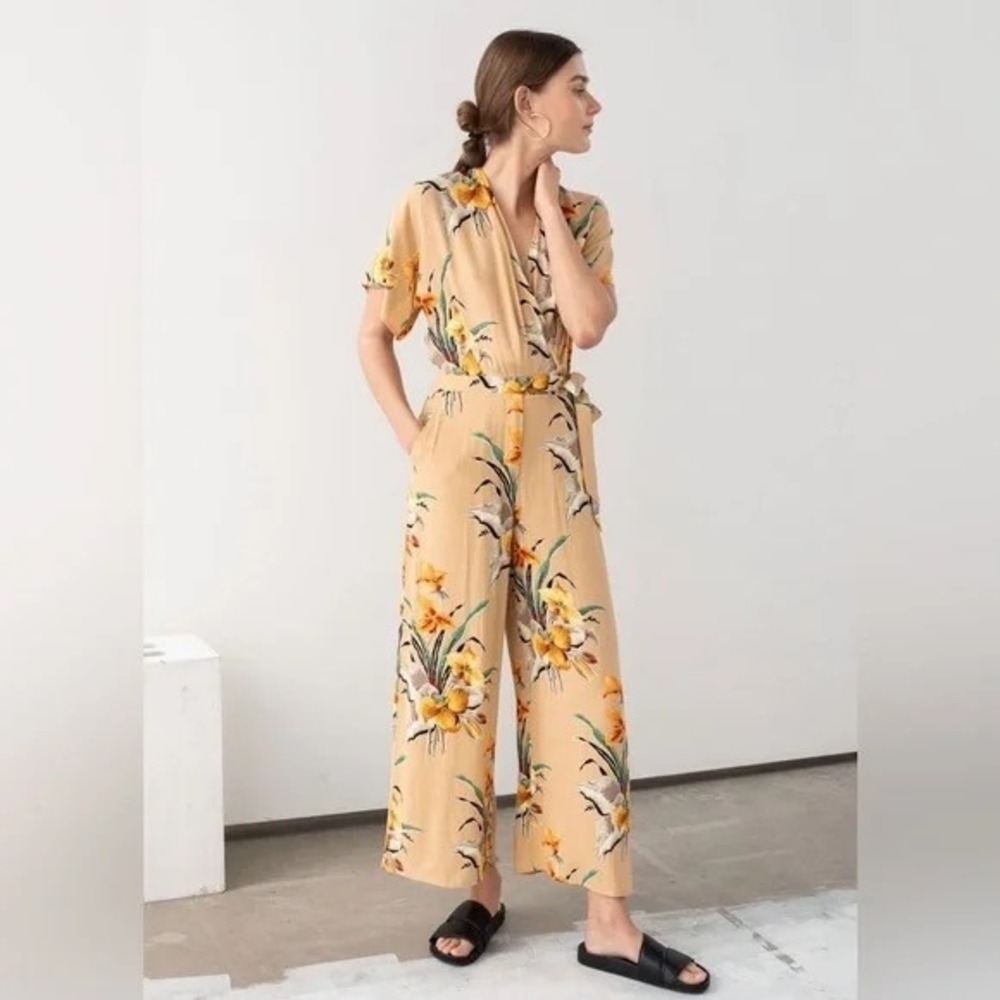 & Other Stories Floral Wide Leg‎ Jumpsuit US 4 Paris Atelier